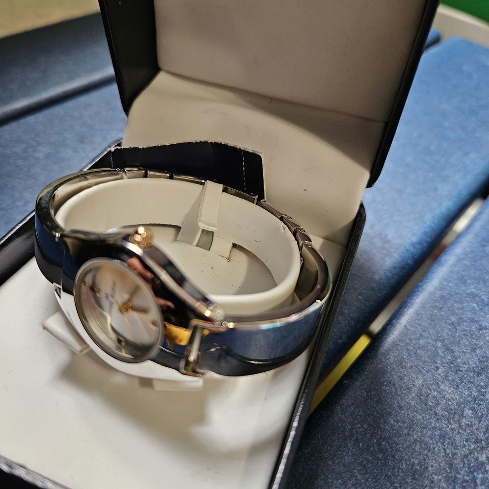 Anne Klein II Silver and Black Watch - Picture 3 of 3